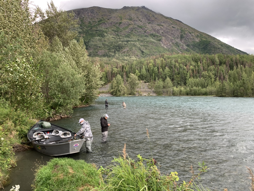 wade fishing on the Kenai River