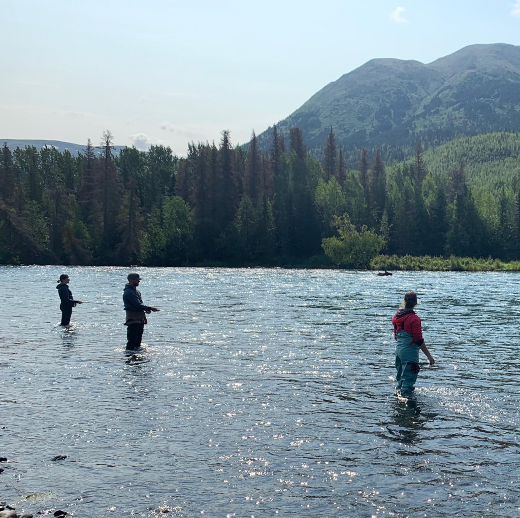 Anglers fishing on the Kenai River.