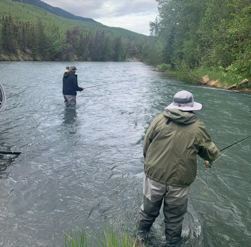 Anglers fishing with an experienced guide on the Kenai River.